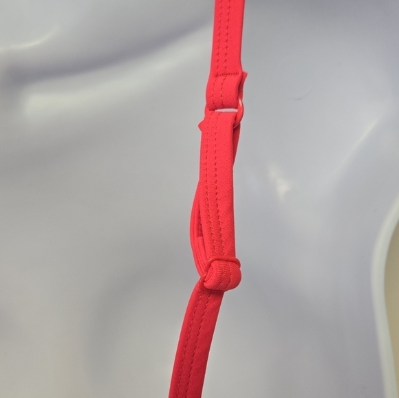 Adidas Cross Back bikini top Neon Red and White 12 - Picture 7 of 12